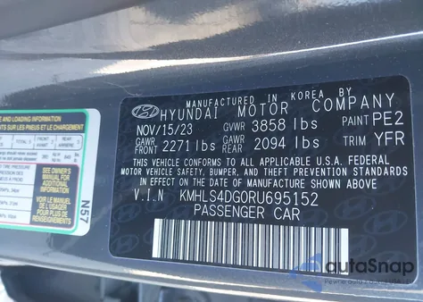 2024 Hyundai Elantra Sel from USA, damaged, VIN KMHLS4DG0RU695152
